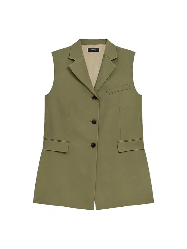 Theory Women's Cinched-Waist Vest - Forest Moss