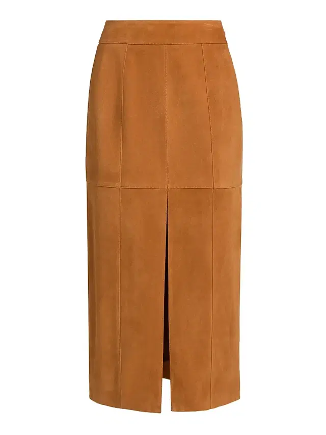 Ulla Johnson Women's Orion Suede Pencil Skirt - Cognac