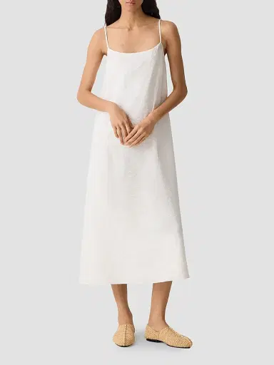 Theory Women's Textured Silk-Blend Midi Slipdress - Ivory - Size Large | Thumbnail 2