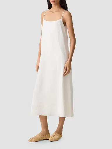 Theory Women's Textured Silk-Blend Midi Slipdress - Ivory - Size Large | Thumbnail 5