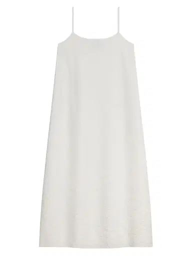 Theory Women's Textured Silk-Blend Midi Slipdress - Ivory - Size Large | Thumbnail 1