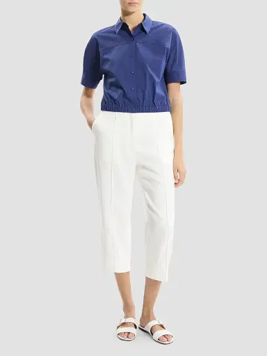 Theory Women's Cotton Poplin Shirt - Sapphire Navy | Thumbnail 2 Theory Women's Cotton Poplin Shirt - Sapphire Navy | Thumbnail 2