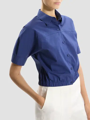 Theory Women's Cotton Poplin Shirt - Sapphire Navy | Thumbnail 5 Theory Women's Cotton Poplin Shirt - Sapphire Navy | Thumbnail 5
