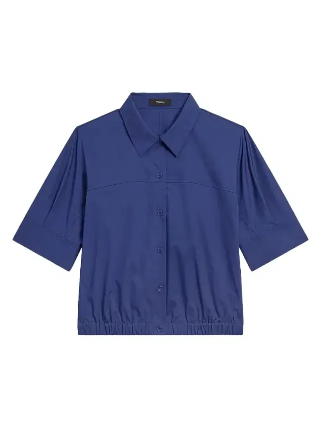 Theory Women's Cotton Poplin Shirt - Sapphire Navy