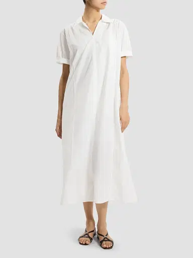 Theory Women's Cotton-Blend Shift Maxi Dress - White - Size XL | Thumbnail 2