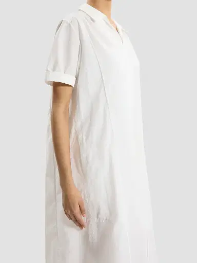 Theory Women's Cotton-Blend Shift Maxi Dress - White - Size XL | Thumbnail 4