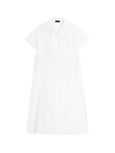 Theory Women's Cotton-Blend Shift Maxi Dress - White - Size XL | Thumbnail 1