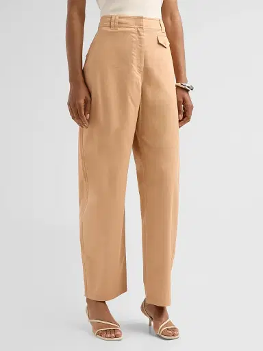 Ulla Johnson Women's Laure Barrel-Leg Trousers - Fawn - Size 12 | Thumbnail 4 Ulla Johnson Women's Laure Barrel-Leg Trousers - Fawn - Size 12 | Thumbnail 4