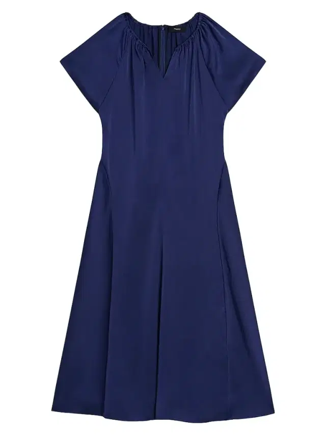 Theory Women's Satin A-Line Midi Dress - Sapphire Navy