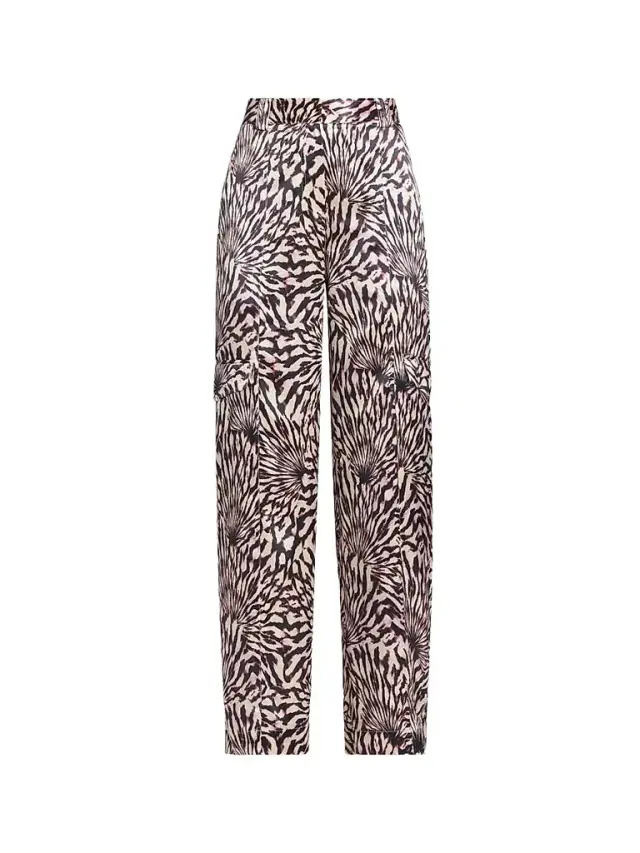 Ulla Johnson Women's Emilia Printed Satin Cargo Pants - Rhodonite