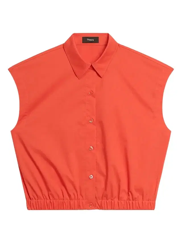 Theory Women's Cotton Poplin Crop Shirt - Poppy