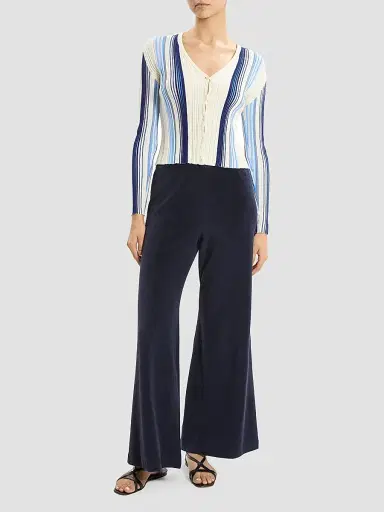 Theory Women's Striped Cotton-Blend Ribbed Cardigan - Multi | Thumbnail 2 Theory Women's Striped Cotton-Blend Ribbed Cardigan - Multi | Thumbnail 2
