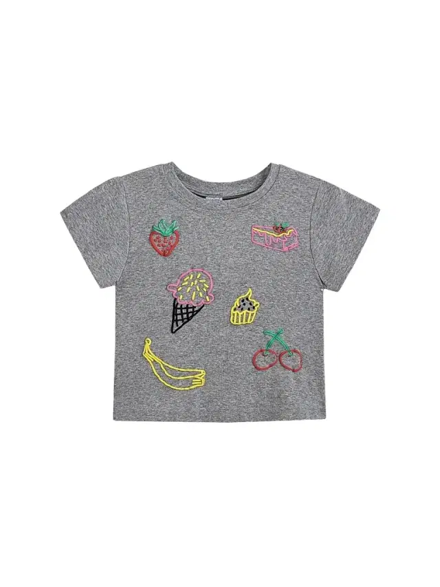 Mimi Tutu Little Girl's & Girl's Fruit Motif T-Shirt - Gray