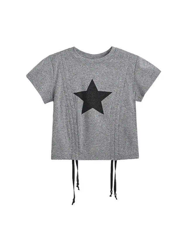 Mimi Tutu Little Girl's & Girl's Star Accent T-Shirt - Gray