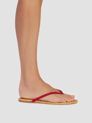 Black Suede Studio Women's Alaya Suede Flat Sandals - Cherry Suede - Size 12 | Thumbnail 5