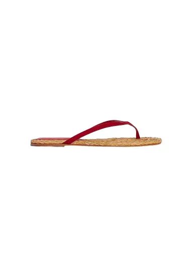 Black Suede Studio Women's Alaya Suede Flat Sandals - Cherry Suede - Size 12 | Thumbnail 1