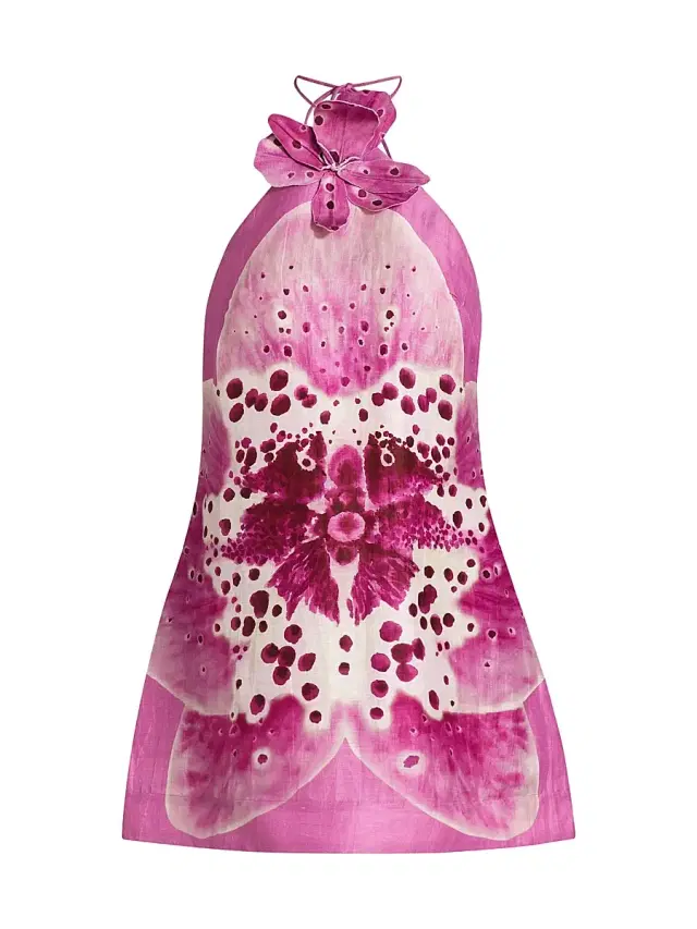 AMUR Women's Everlee Orchid Print Minidress - Coraline Orchid