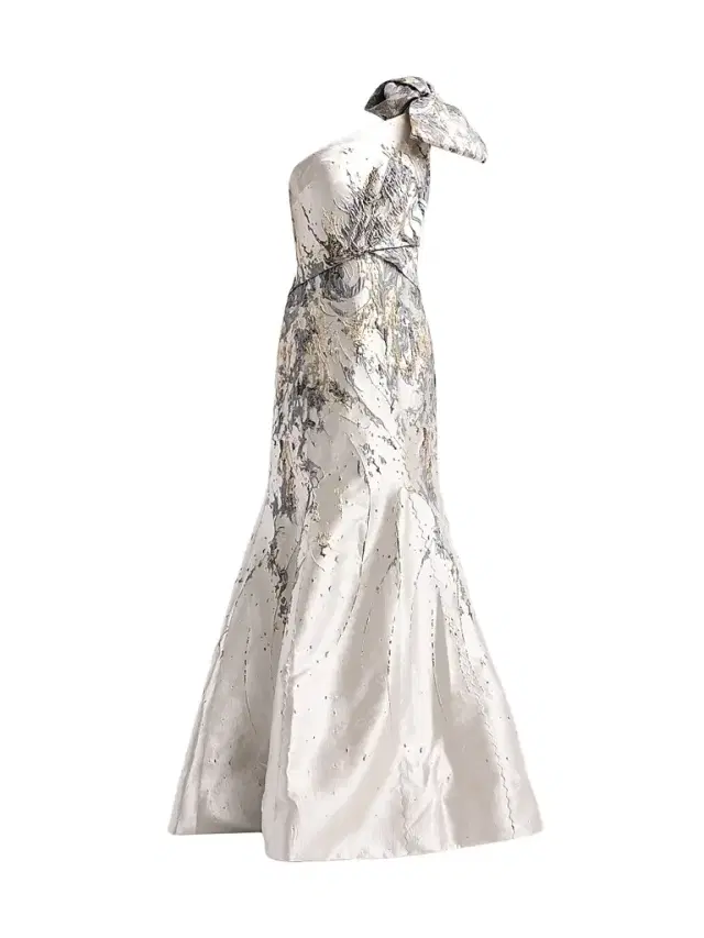 Rene Ruiz Collection Women's Brocade One-Shoulder Mermaid Gown