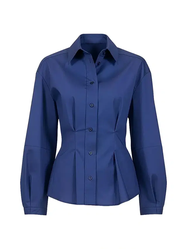 Callas Milano Women's Lucia Lantern Sleeve Shirt - Ocean