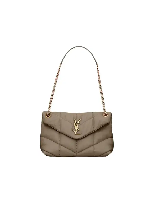 Saint Laurent Women's Puffer  Shoulder Bag in Nappa Leather - Light Taupe