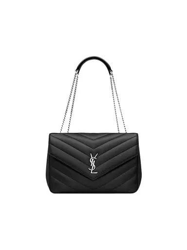 Saint Laurent Women's Loulou Shoulder Bag in Lambskin Leather - Black | Thumbnail 1