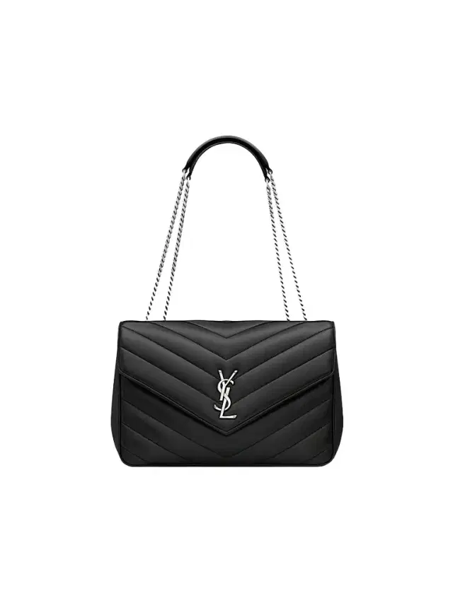 Saint Laurent Women's Loulou Shoulder Bag in Lambskin Leather - Black