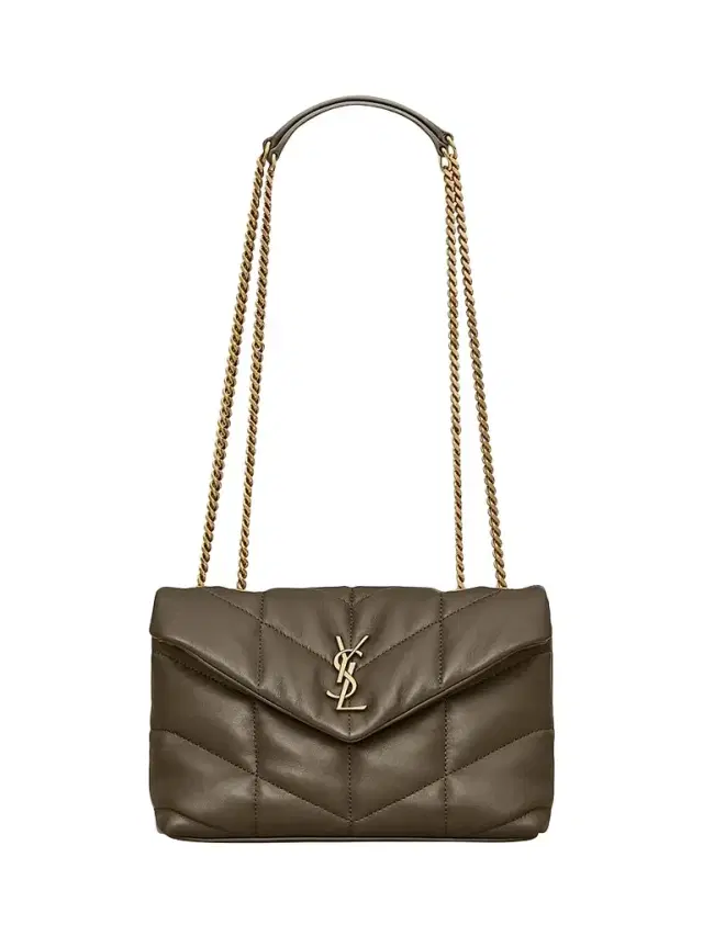 Saint Laurent Women's Puffer Toy Shoulder Bag in Quilted Lambskin - Light Musk
