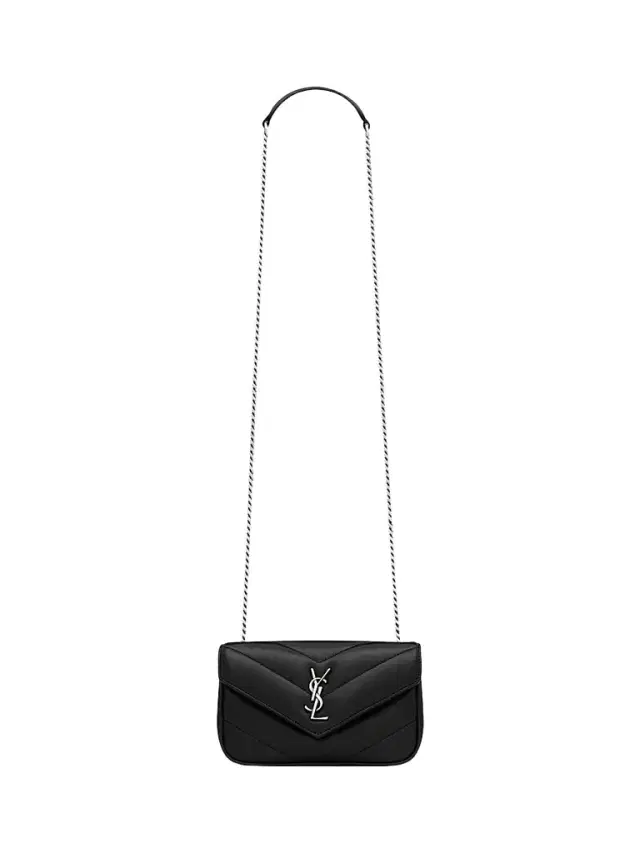 Women's Loulou Mini Crossbody Bag in Lambskin - Black