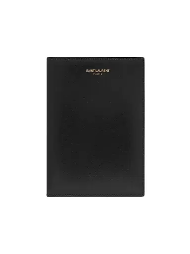 Saint Laurent Paris Passport Holder in Lacquered Leather | Thumbnail 1 Saint Laurent Paris Passport Holder in Lacquered Leather | Thumbnail 1