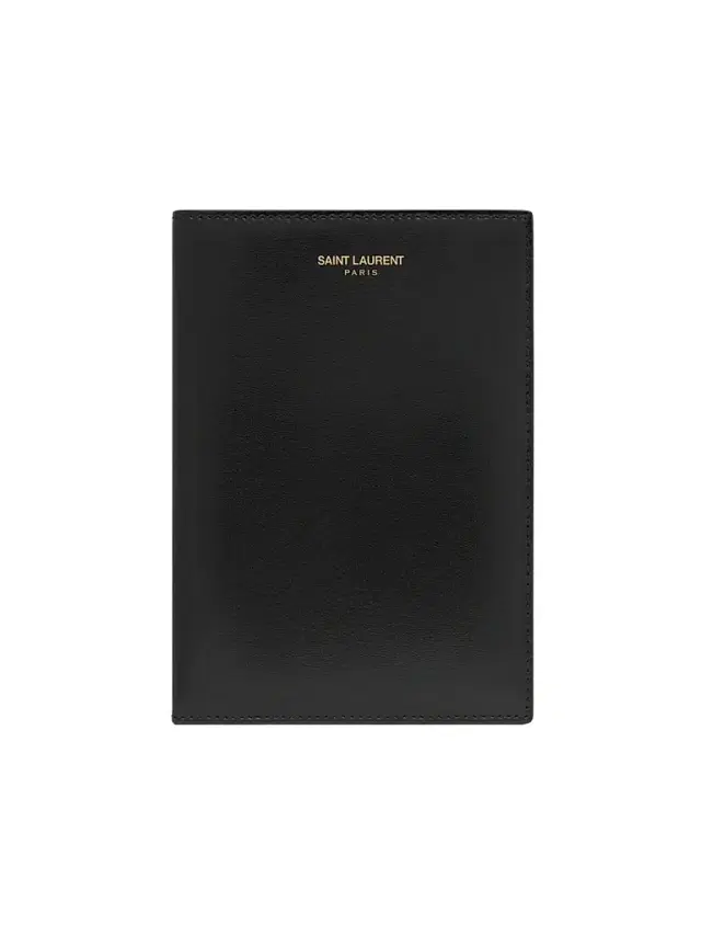 Saint Laurent Paris Passport Holder in Lacquered Leather - Black