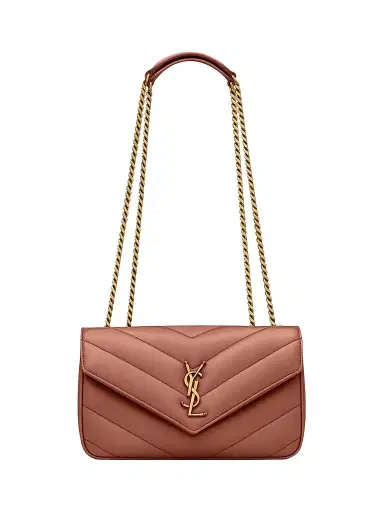 Saint Laurent Women's Loulou Shoulder Bag in Lambskin Leather - Hortensia | Thumbnail 1