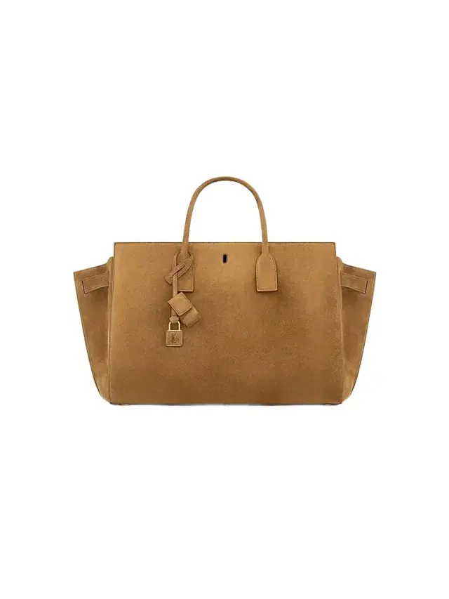 Saint Laurent Women's Sac De Jour Tote Bag in Suede - Caramel Cognac