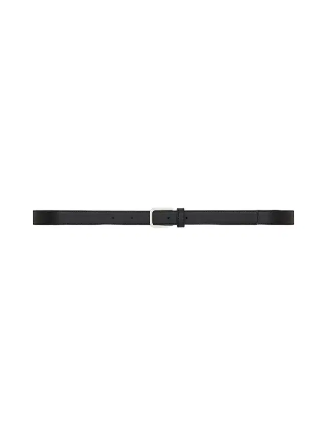 Saint Laurent Men's Minimal Thin Belt in Smooth Leather - Black