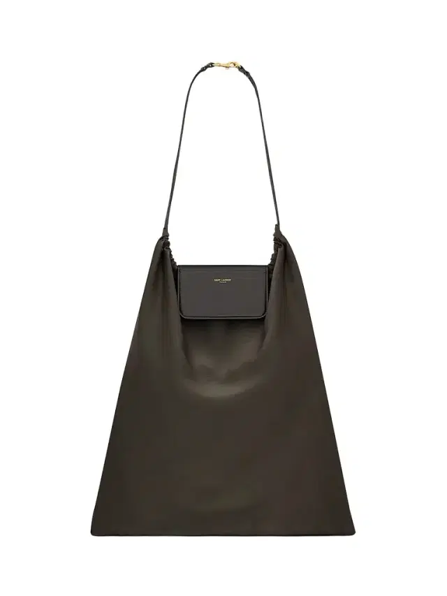 Saint Laurent Men's Foulard Folding Pouch in Silk, Satin and Leather - Black