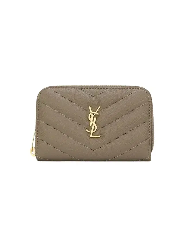 Saint Laurent Women's Cassandre Change Purse in Grain De Poudre Leather - Light Taupe