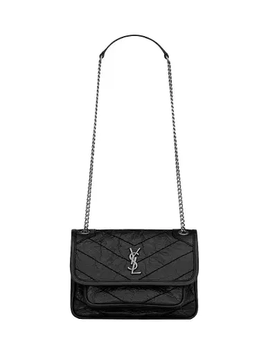 Saint Laurent Women's Niki Mini Crossbody Bag in Vintage Leather - Black | Thumbnail 1