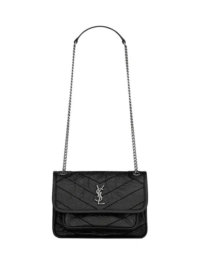 Women's Niki Mini Crossbody Bag in Vintage Leather - Black