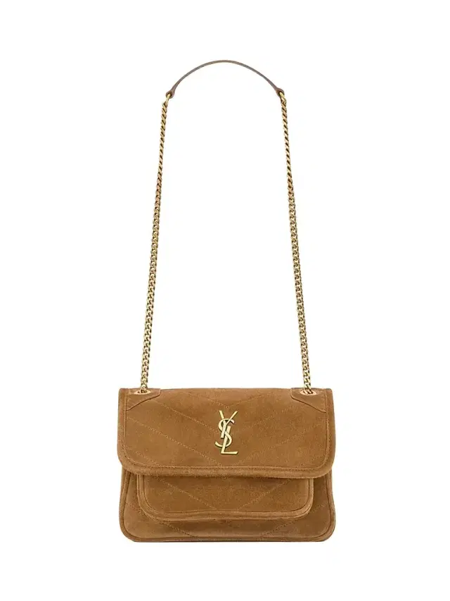 Saint Laurent Women's Niki Mini Crossbody Bag in Suede - Caramel Cognac