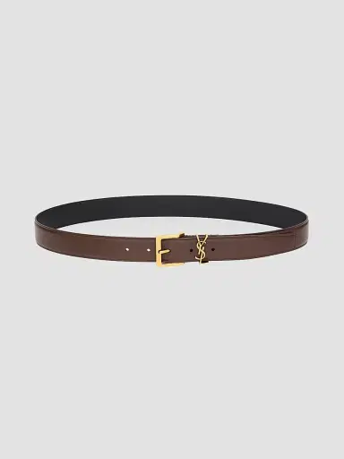 Saint Laurent Men's Cassandre Vadim Belt in Smooth Leather | Thumbnail 2 Saint Laurent Men's Cassandre Vadim Belt in Smooth Leather | Thumbnail 2