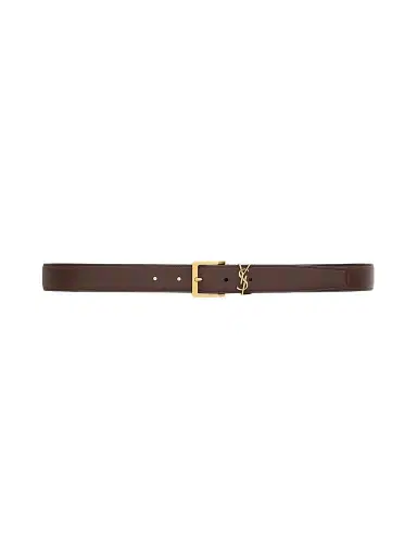 Saint Laurent Men's Cassandre Vadim Belt in Smooth Leather | Thumbnail 1 Saint Laurent Men's Cassandre Vadim Belt in Smooth Leather | Thumbnail 1