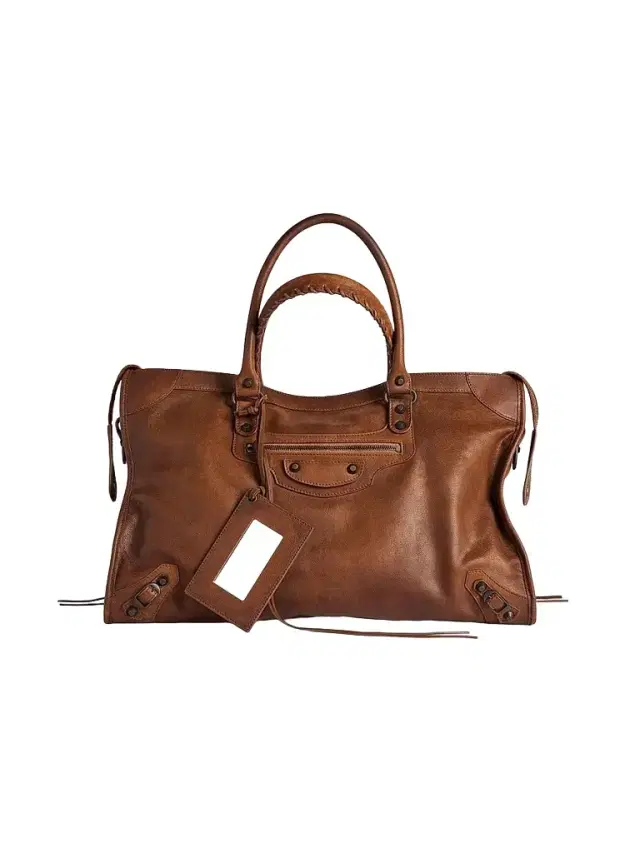 Balenciaga Men's Le City  Tote Bag - Caramel