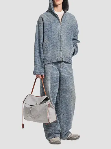 Balenciaga Men's Denim Stitch Hooded Jacket | Thumbnail 2 Balenciaga Men's Denim Stitch Hooded Jacket | Thumbnail 2