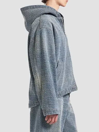 Balenciaga Men's Denim Stitch Hooded Jacket | Thumbnail 4 Balenciaga Men's Denim Stitch Hooded Jacket | Thumbnail 4