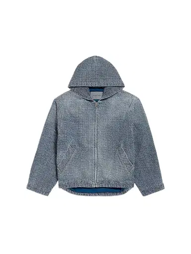 Balenciaga Men's Denim Stitch Hooded Jacket - Dark Blue - Size 36 | Thumbnail 1 Balenciaga Men's Denim Stitch Hooded Jacket - Dark Blue - Size 36 | Thumbnail 1