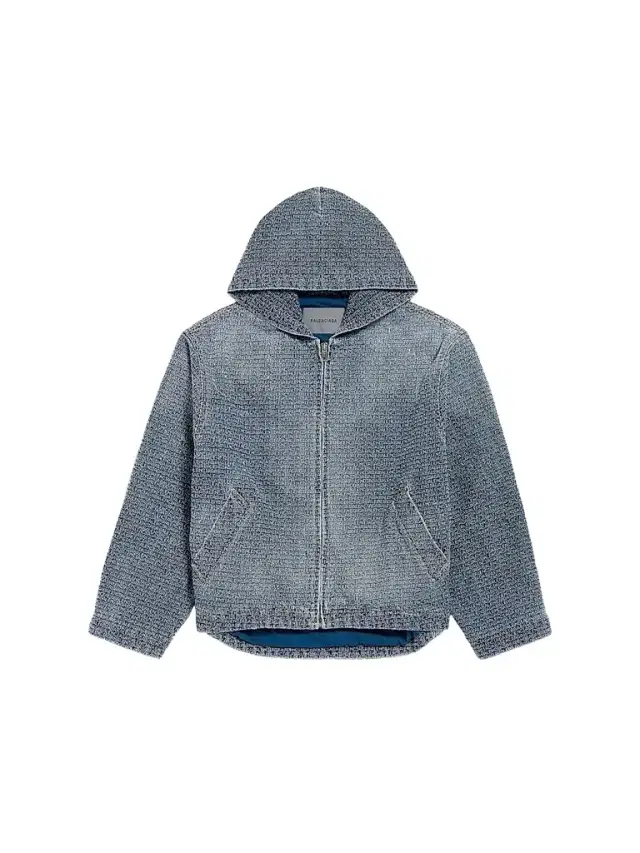 Balenciaga Men's Denim Stitch Hooded Jacket - Dark Blue