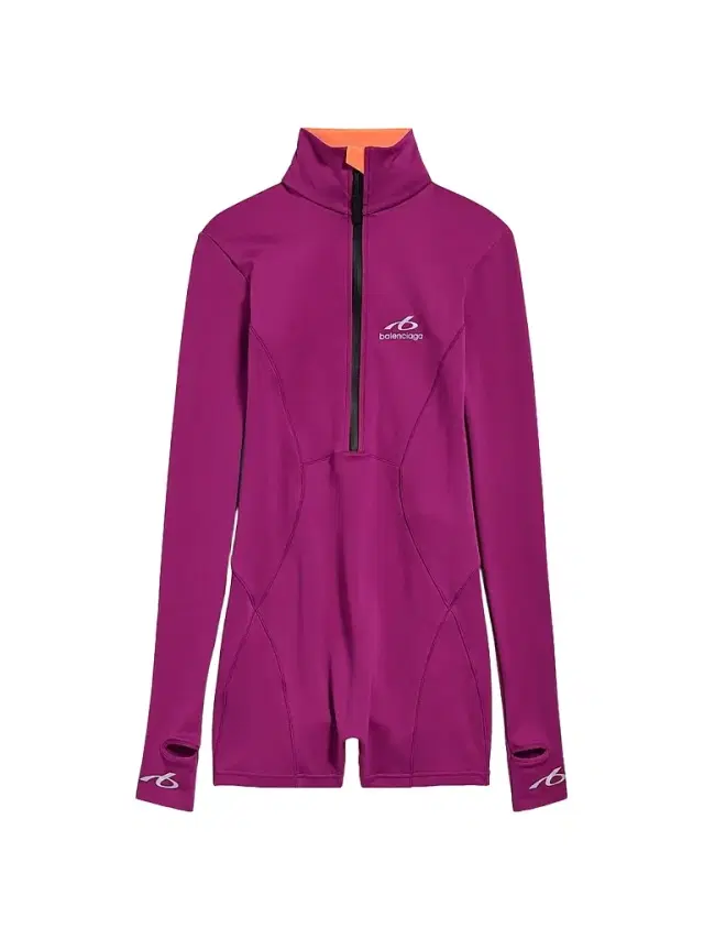 Balenciaga Women's Techwear Short Long Sleeve Bodysuit - Violet