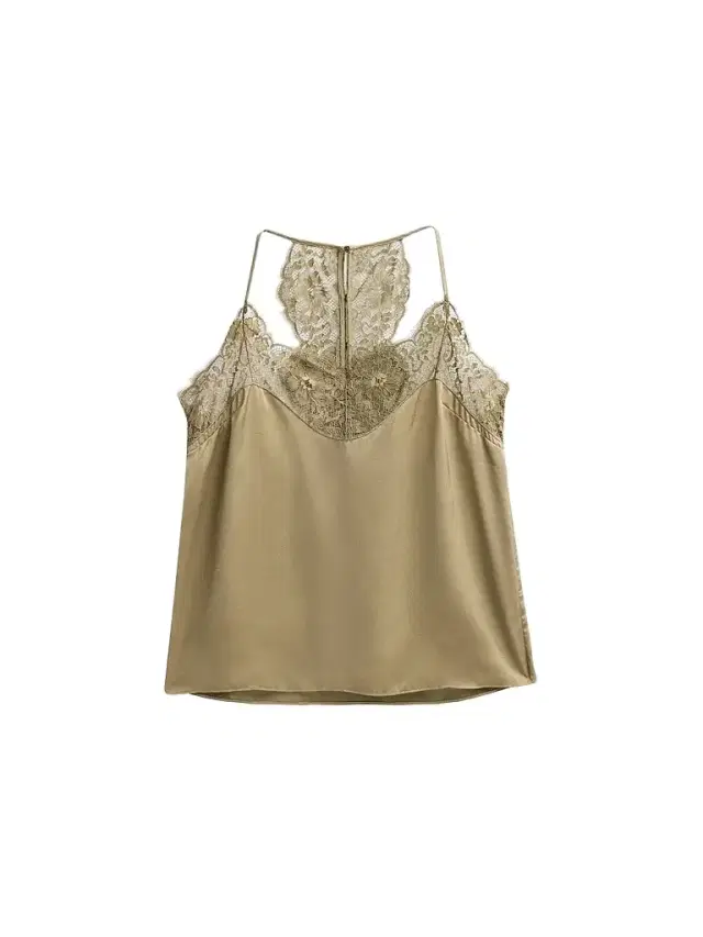 ba & sh Women's Corina Satin Lace-Back Tank - Kaki