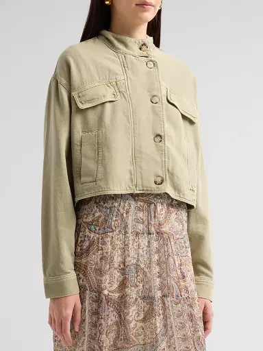 Ba&sh Women's Rallo Cotton Crop Jacket | Thumbnail 4 Ba&sh Women's Rallo Cotton Crop Jacket | Thumbnail 4