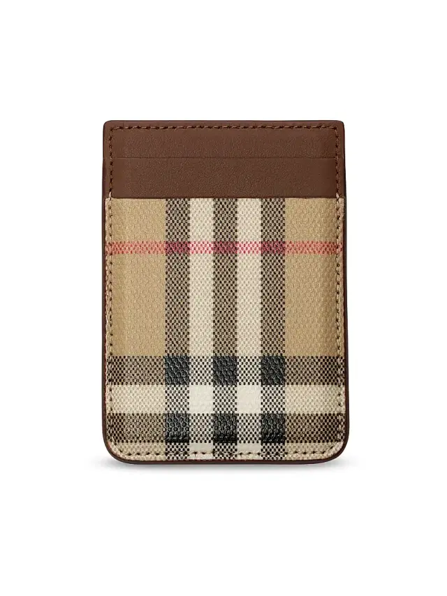 Burberry Men's MagSafe Check Leather Card Case - Vintage Check