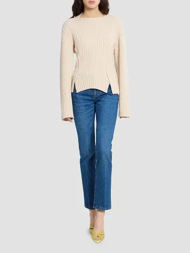 Victoria Beckham Women's Rib-Knit Wool-Cashmere Sweater | Thumbnail 2 Victoria Beckham Women's Rib-Knit Wool-Cashmere Sweater | Thumbnail 2